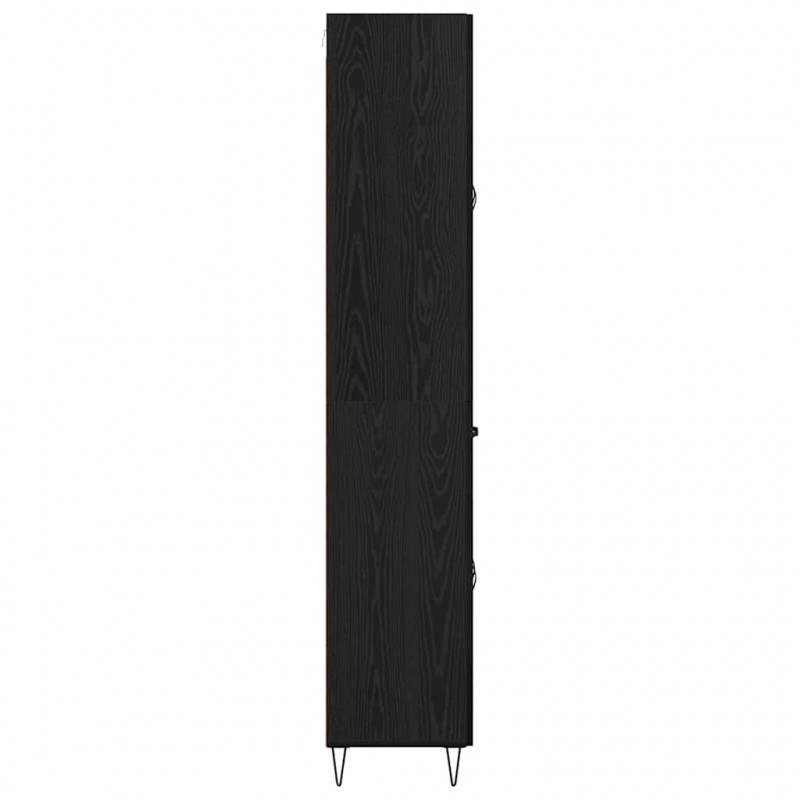 Highboard Czarny Dąb 69,5 x 34 x 90 cm Materiał drewnopochodny