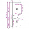 Highboard Czarny Dąb 69,5 x 34 x 90 cm Materiał drewnopochodny
