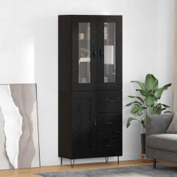 Highboard Czarny Dąb 69,5 x 34 x 90 cm Materiał drewnopochodny