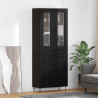 Highboard Czarny Dąb 69,5 x 34 x 90 cm Materiał drewnopochodny