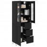Highboard Czarny Dąb 69,5 x 34 x 90 cm Materiał drewnopochodny