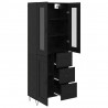 Highboard Czarny Dąb 69,5 x 34 x 90 cm Materiał drewnopochodny
