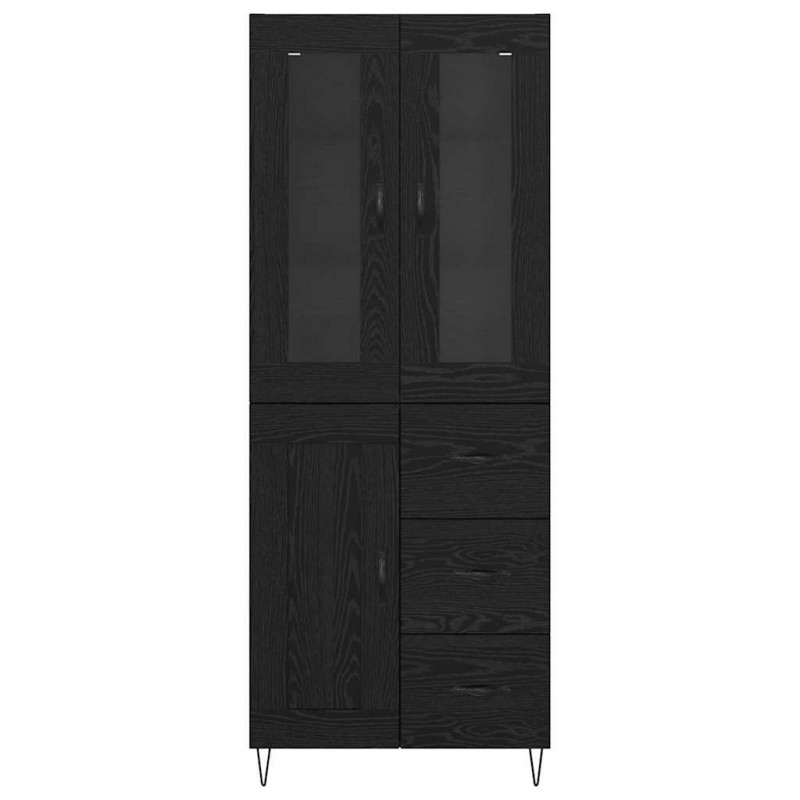 Highboard Czarny Dąb 69,5 x 34 x 90 cm Materiał drewnopochodny