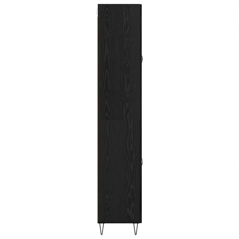 Highboard Czarny Dąb 69,5 x 34 x 90 cm Materiał drewnopochodny
