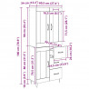 Highboard Czarny Dąb 69,5 x 34 x 90 cm Materiał drewnopochodny