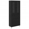 Highboard Czarny Dąb 69,5 x 34 x 90 cm Materiał drewnopochodny