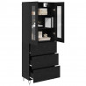 Highboard Czarny Dąb 69,5 x 34 x 90 cm Materiał drewnopochodny