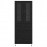 Highboard Czarny Dąb 69,5 x 34 x 90 cm Materiał drewnopochodny