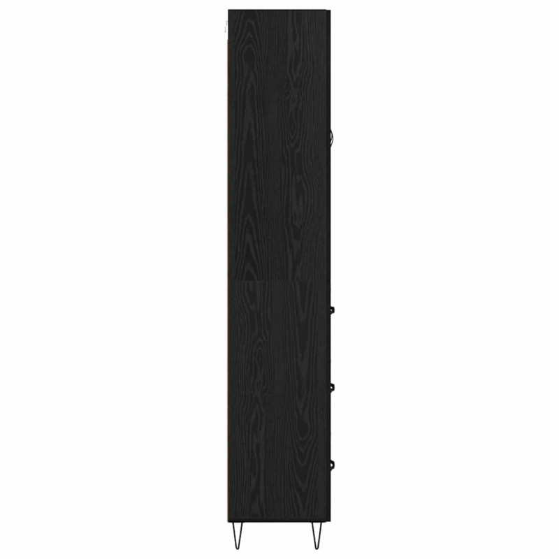 Highboard Czarny Dąb 69,5 x 34 x 90 cm Materiał drewnopochodny