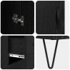 Highboard Czarny Dąb 69,5 x 34 x 90 cm Materiał drewnopochodny