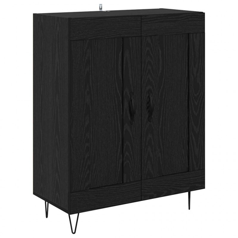 Highboard Czarny Dąb 69,5 x 34 x 90 cm Materiał drewnopochodny