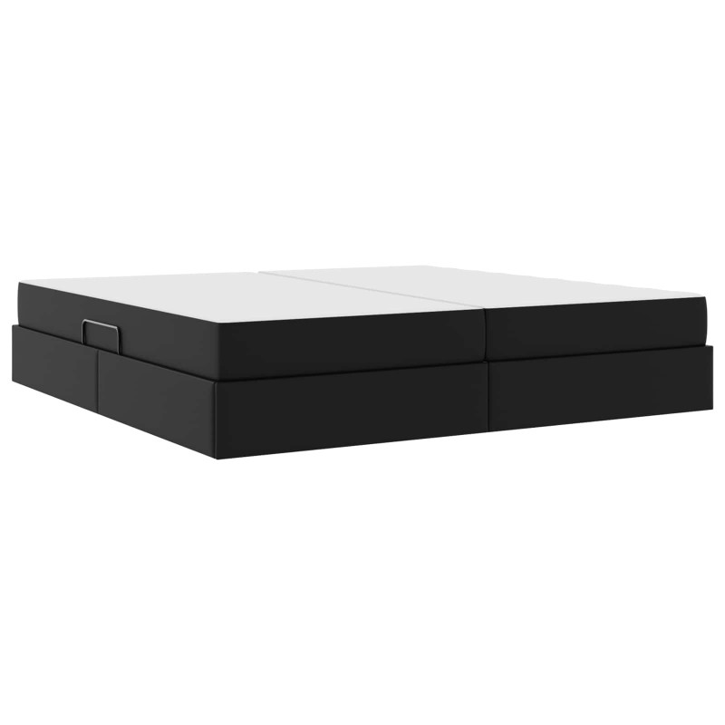 Łóżko z miejscem na przechowywanie i materacem 2 pcs Czarny