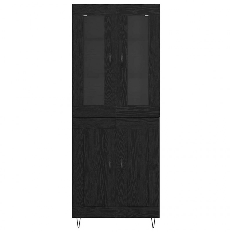 Highboard Czarny Dąb 69,5 x 34 x 90 cm Materiał drewnopochodny