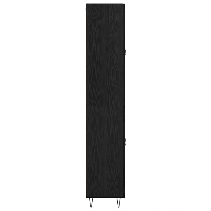 Highboard Czarny Dąb 69,5 x 34 x 90 cm Materiał drewnopochodny