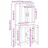 Highboard Czarny Dąb 69,5 x 34 x 90 cm Materiał drewnopochodny