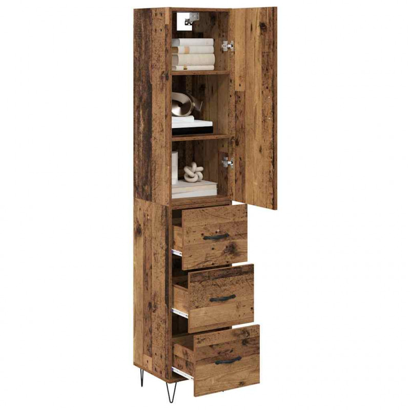 Highboard z szufladą Stare drewno 34,5 x 34 x 90 cm