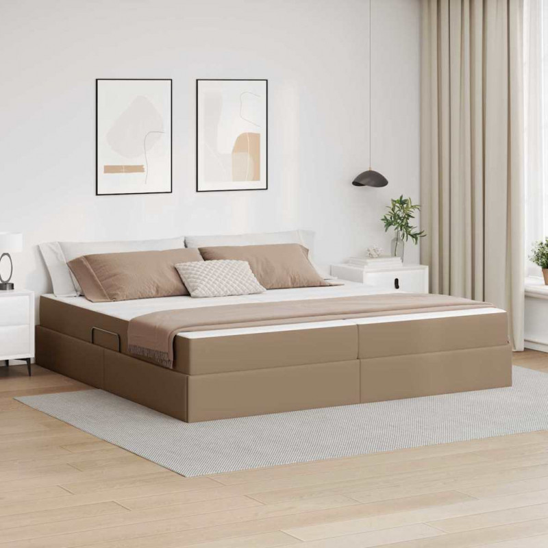 Łóżko z miejscem na przechowywanie i materacem 2 pcs Cappuccino