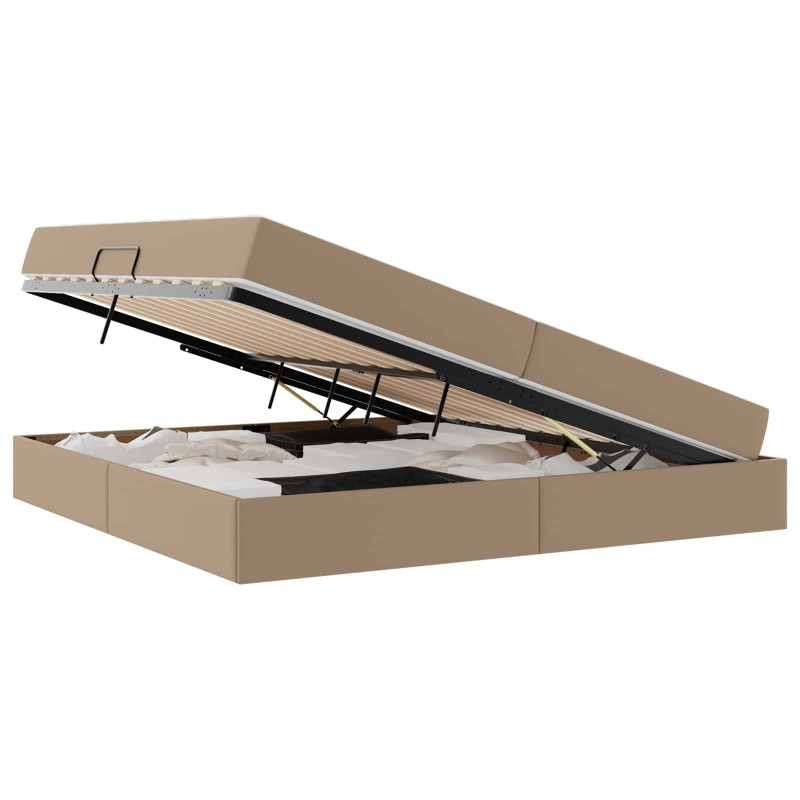 Łóżko z miejscem na przechowywanie i materacem 2 pcs Cappuccino