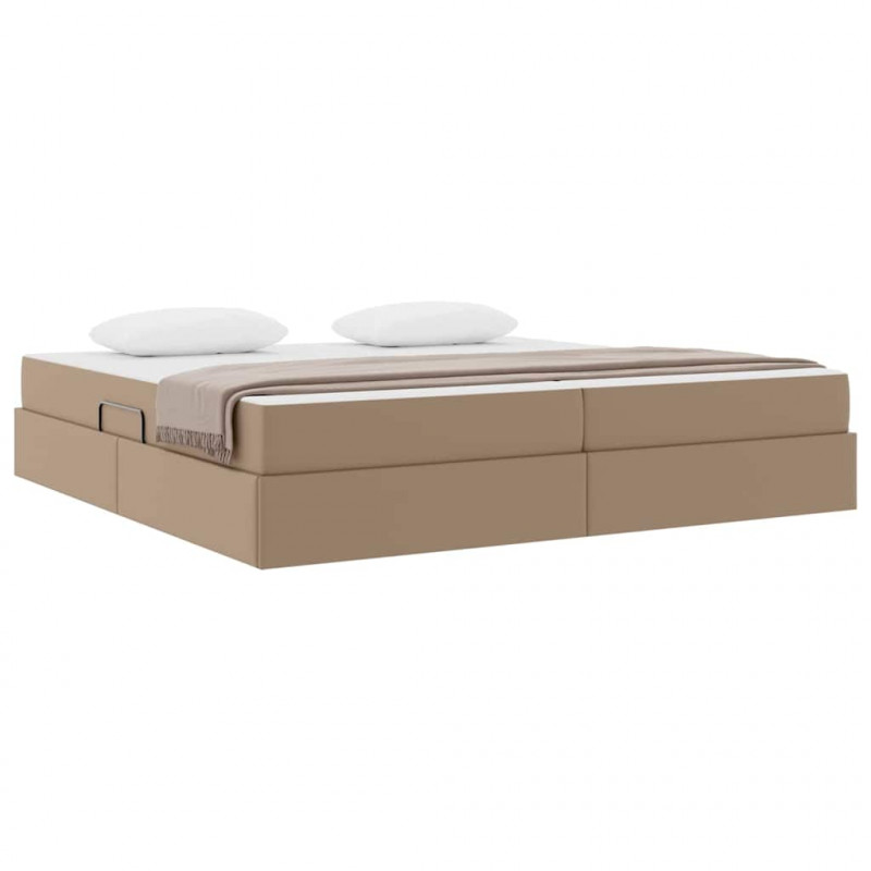 Łóżko z miejscem na przechowywanie i materacem 2 pcs Cappuccino