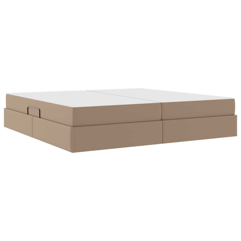 Łóżko z miejscem na przechowywanie i materacem 2 pcs Cappuccino