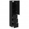 Highboard Czarny Dąb 34,5 x 34 x 90 cm Materiał drewnopochodny