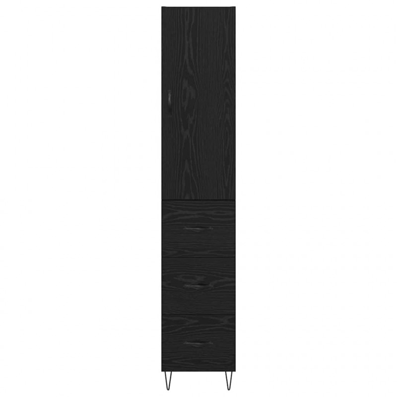 Highboard Czarny Dąb 34,5 x 34 x 90 cm Materiał drewnopochodny