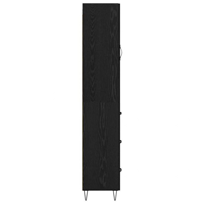 Highboard Czarny Dąb 34,5 x 34 x 90 cm Materiał drewnopochodny