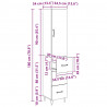 Highboard Czarny Dąb 34,5 x 34 x 90 cm Materiał drewnopochodny