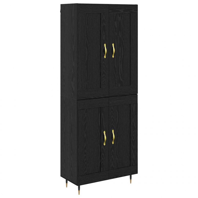 Highboard Czarny Dąb 69,5 x 34 x 90 cm Materiał drewnopochodny