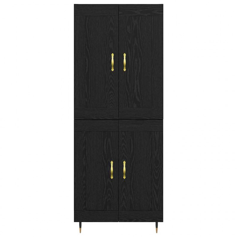 Highboard Czarny Dąb 69,5 x 34 x 90 cm Materiał drewnopochodny