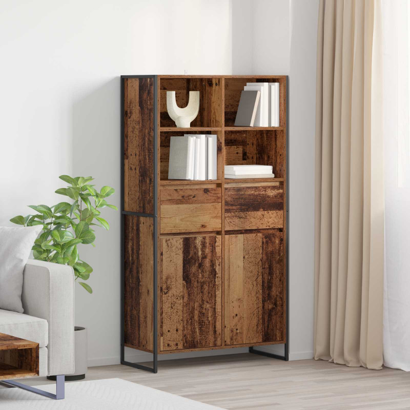 Bufet z szufladą 2 pcs Stare drewno 81 x 36 x 150.5 cm