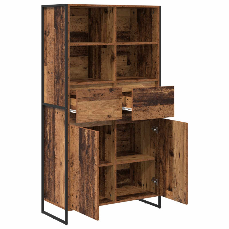 Bufet z szufladą 2 pcs Stare drewno 81 x 36 x 150.5 cm
