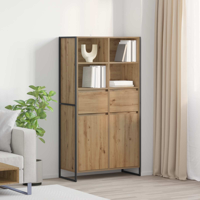 Bufet z szufladą 2 pcs Dąb rzemieślniczy 81 x 36 x 150.5 cm