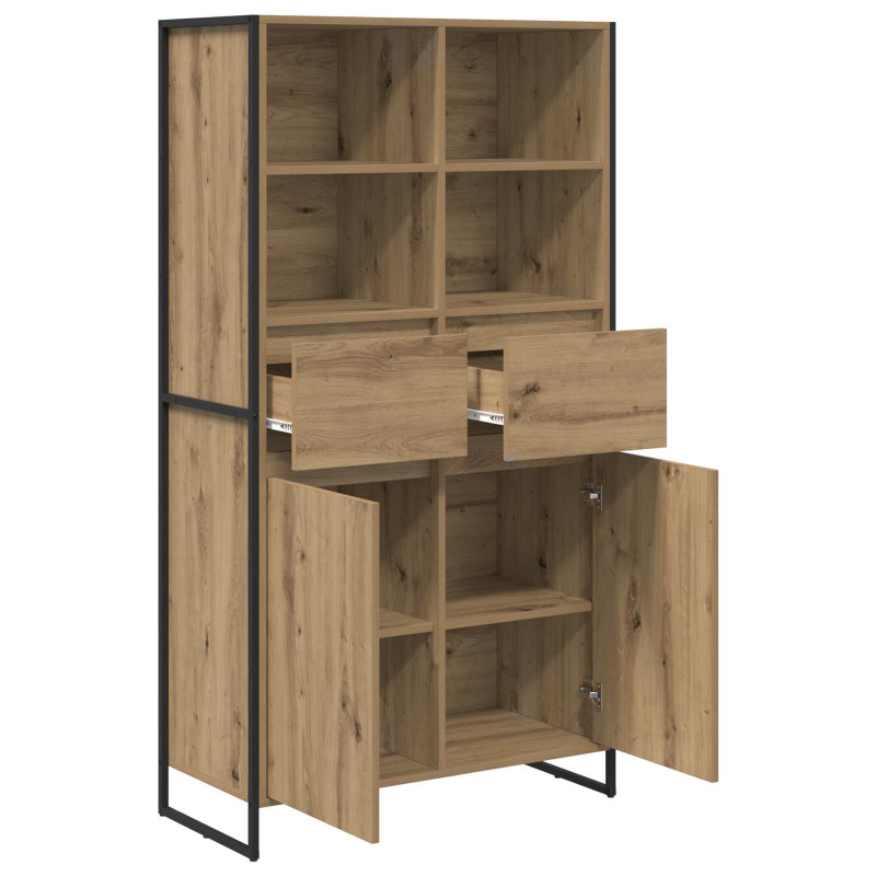 Bufet z szufladą 2 pcs Dąb rzemieślniczy 81 x 36 x 150.5 cm