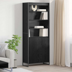 Wysokie szafki 2 pcs Czarny Dąb 79 x 36 x 200 cm