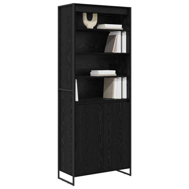Wysokie szafki 2 pcs Czarny Dąb 79 x 36 x 200 cm
