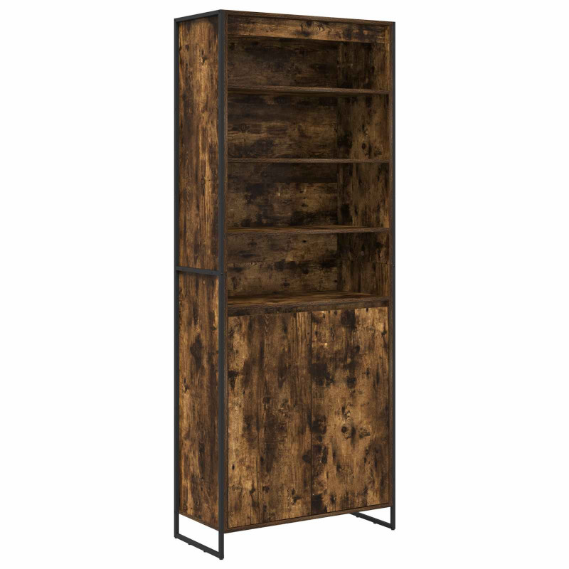 Wysokie szafki 2 pcs Dąb dymny 79 x 36 x 200 cm
