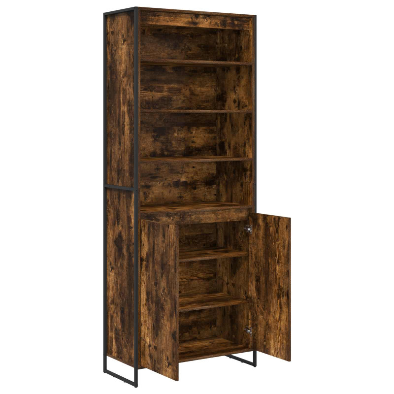 Wysokie szafki 2 pcs Dąb dymny 79 x 36 x 200 cm