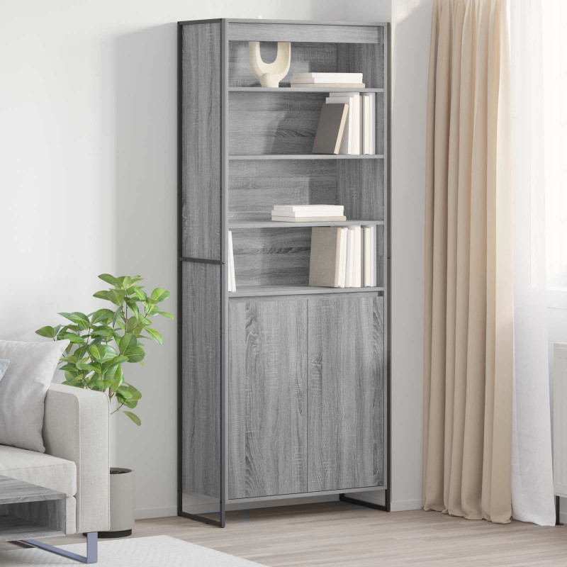 Wysokie szafki 2 pcs Szary Sonoma 79 x 36 x 200 cm