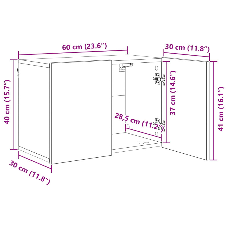 Unit ścienny do telewizora 5 pcs Dąb rzemieślniczy