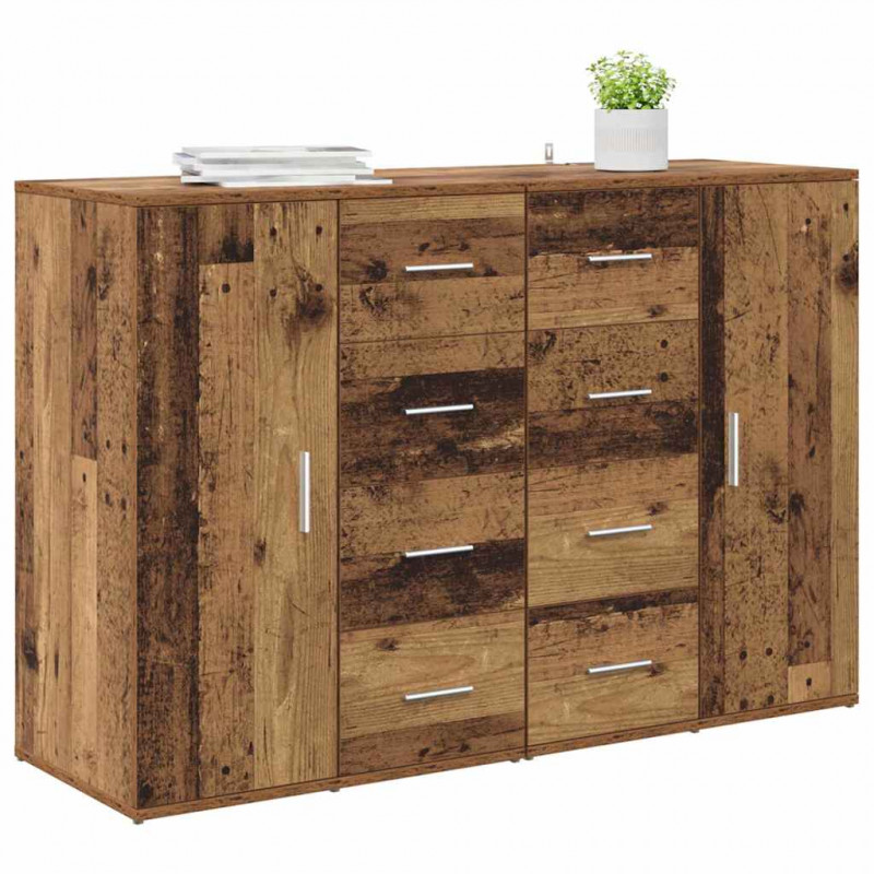 Komody z szufladą Corona 2 pcs Stare drewno 59 x 39 x 80 cm