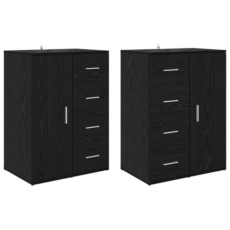 Komody z szufladą Corona 2 pcs Czarny Dąb 59 x 39 x 80 cm