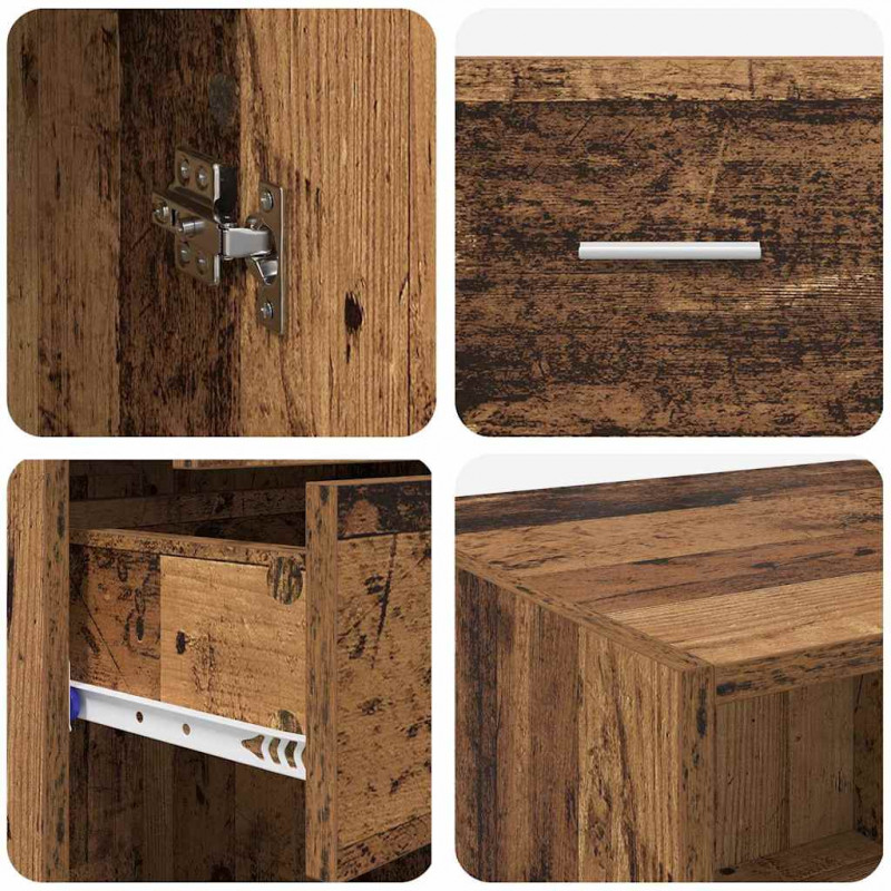 Highboard Montowane na ścianie Stare drewno 50 x 42,5 x 225 cm