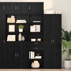 Highboard Czarny Dąb 50 x 42,5 x 225 cm Materiał drewnopochodny