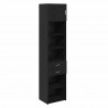 Highboard Czarny Dąb 50 x 42,5 x 225 cm Materiał drewnopochodny