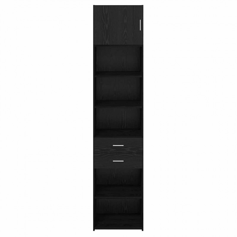 Highboard Czarny Dąb 50 x 42,5 x 225 cm Materiał drewnopochodny