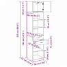 Highboard Czarny Dąb 50 x 42,5 x 225 cm Materiał drewnopochodny