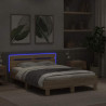 Ramka łóżka z LED Sonoma 137 x 190 cm Materiał drewnopochodny