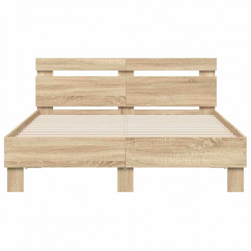 Ramka łóżka z LED Sonoma 137 x 190 cm Materiał drewnopochodny