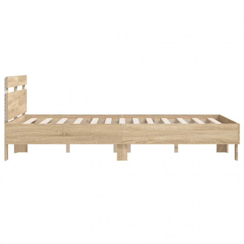 Ramka łóżka z LED Sonoma 137 x 190 cm Materiał drewnopochodny